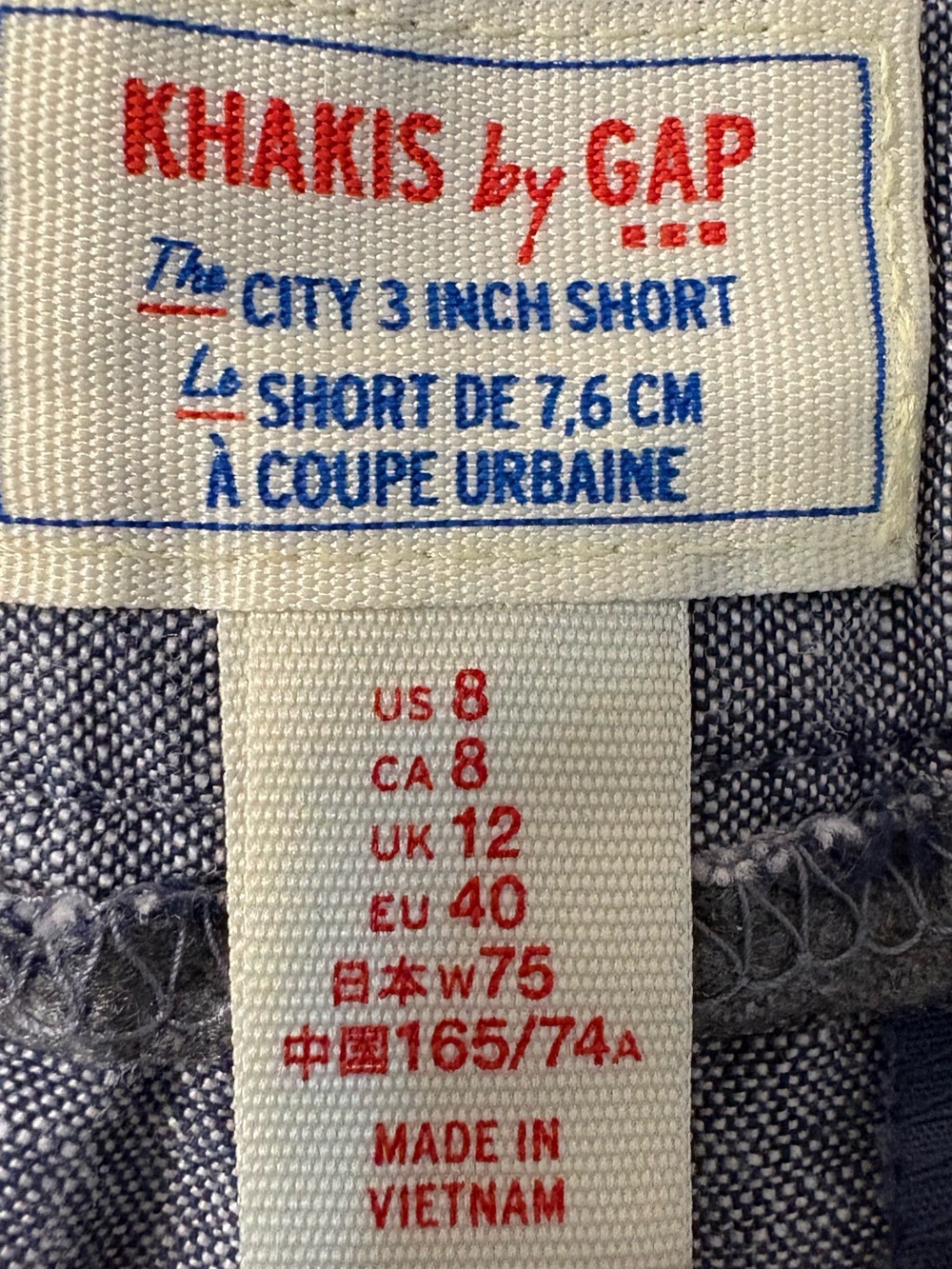 Gap Shorts Womens Size 8 The City 3 Inch Blue Chambray Linen Cotton Khakis Blue - Picture 7 of 9